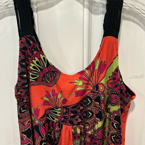 Emma & Michele Multicolor Floral Stretch Maxi Dress Size L Women's Sleeveless - Picture 5 of 7